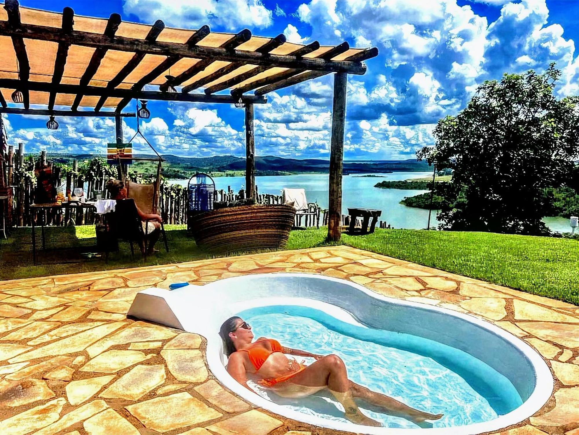 Chale Mirante, Piscina, Cachoeira, Lago E Vista Espetacular Alexania Exterior foto